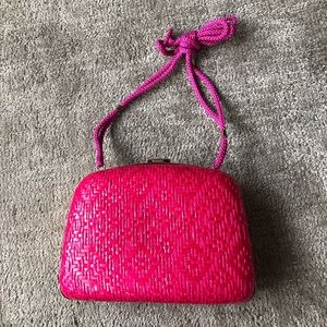👛 Vintage Hot Pink Hard Clam Shell Purse 👛